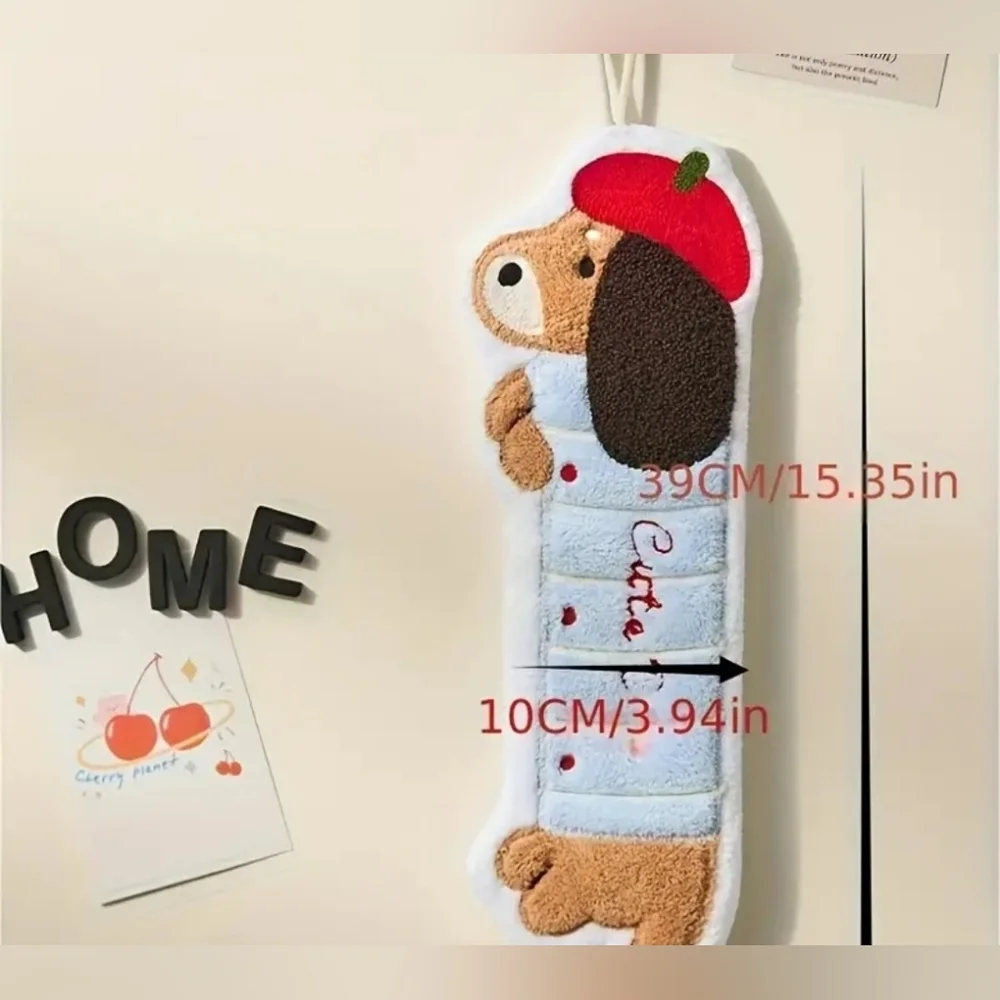 Red and Blue Dog Fleece Hand Towels